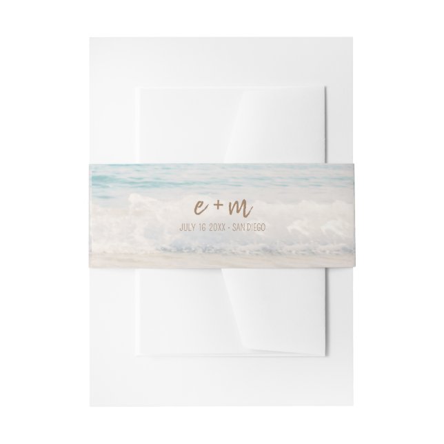 Beach Wedding Seaside/Oceanside Wedding Einladungsbanderole (Vorderseite Beispiel)