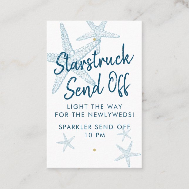 Beach Wedding Sparkler Senden Tags Blue (Vorderseite)