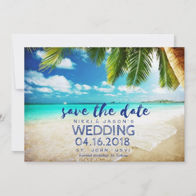 Beach Wedding St. John, USVI Save the Date (Vorderseite)
