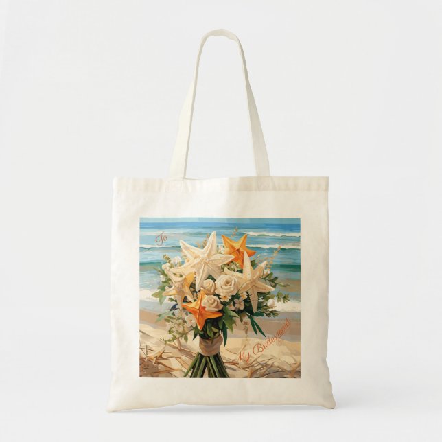 Beach Wedding Starfish Bouquet Tote Bag Tragetasche (Vorne)