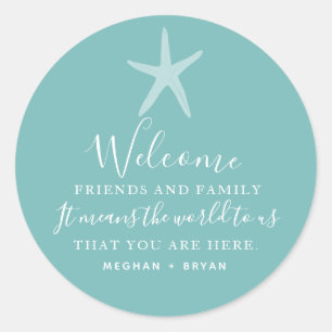 Beach Wedding Starfish Danke Gastgeschenk Hochzeit Runder Aufkleber