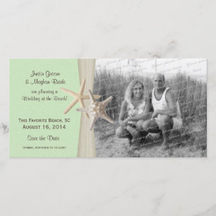 Beach Wedding Starfish Green Save the Date Foto