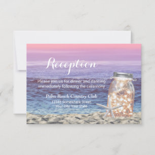 Beach Wedding Starfish & Mason Jar Empfang Einladung