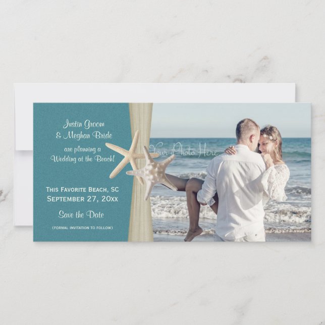 Beach Wedding Starfish Save the Date Foto (Vorderseite)