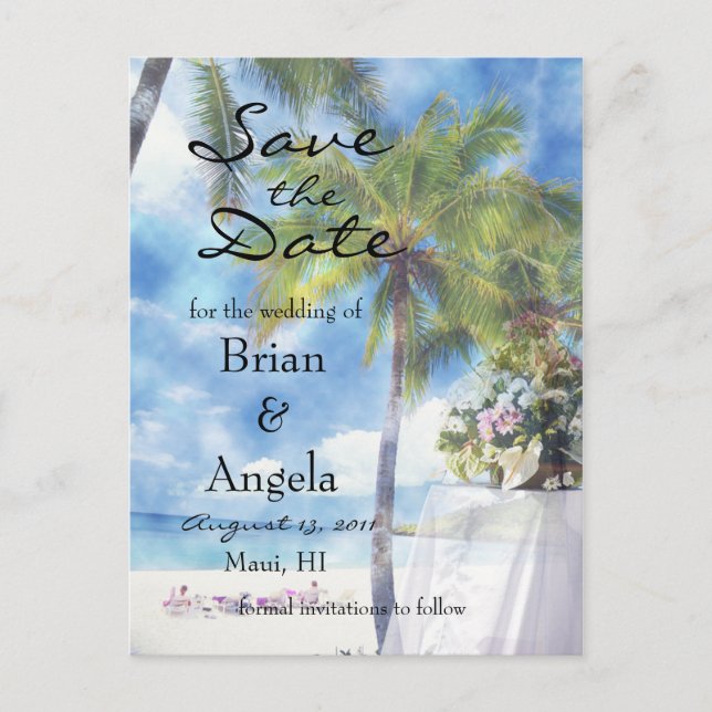 Beach Wedding STD Postcard Ankündigungspostkarte (Vorderseite)