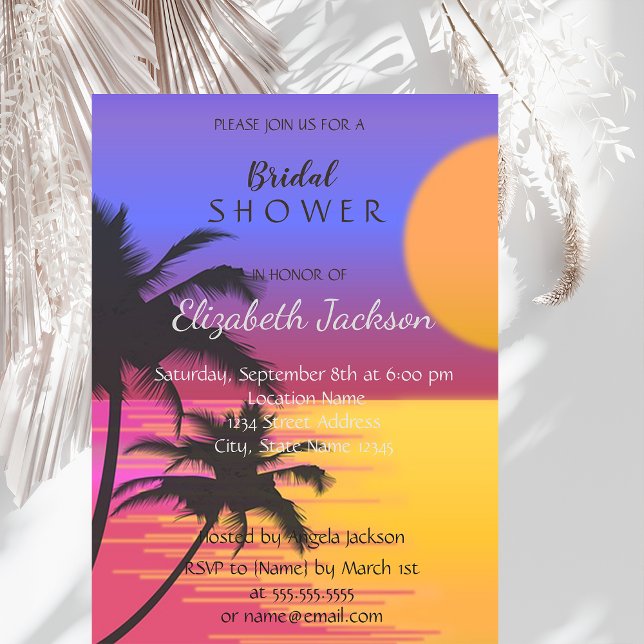 Beach Wedding Sunset Brautparty Einladung (Von Creator hochgeladen)