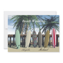 Beach Wedding Surfboards Einladung