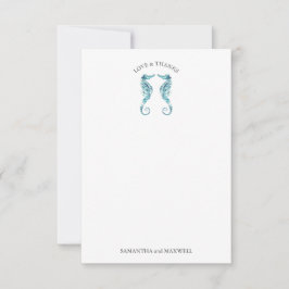 Beach Wedding Thank You Cards Seahorses Dankeskarte