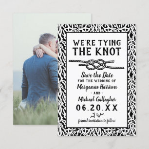 Beach Wedding The Knot Coral Modernes Foto Save The Date