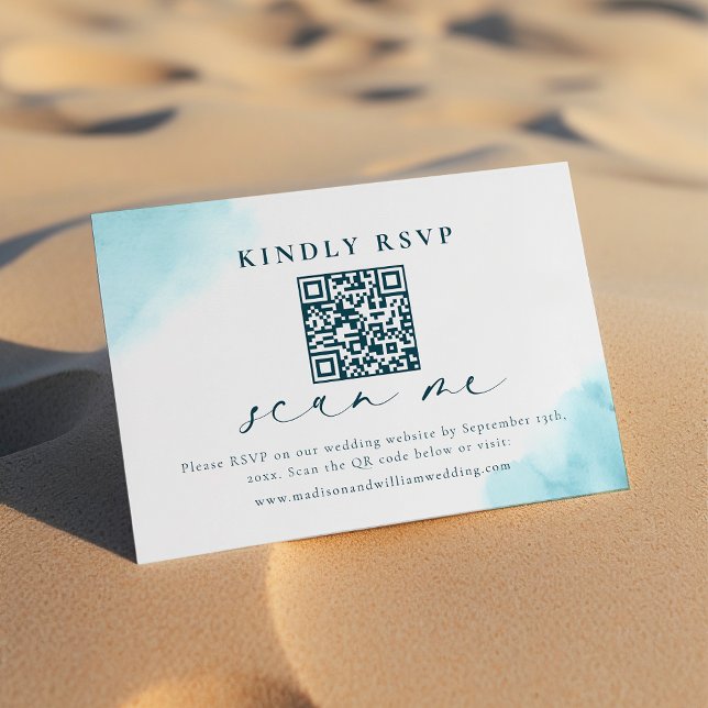 Beach Wedding UAWG QR Code Card Dankeskarte (Von Creator hochgeladen)