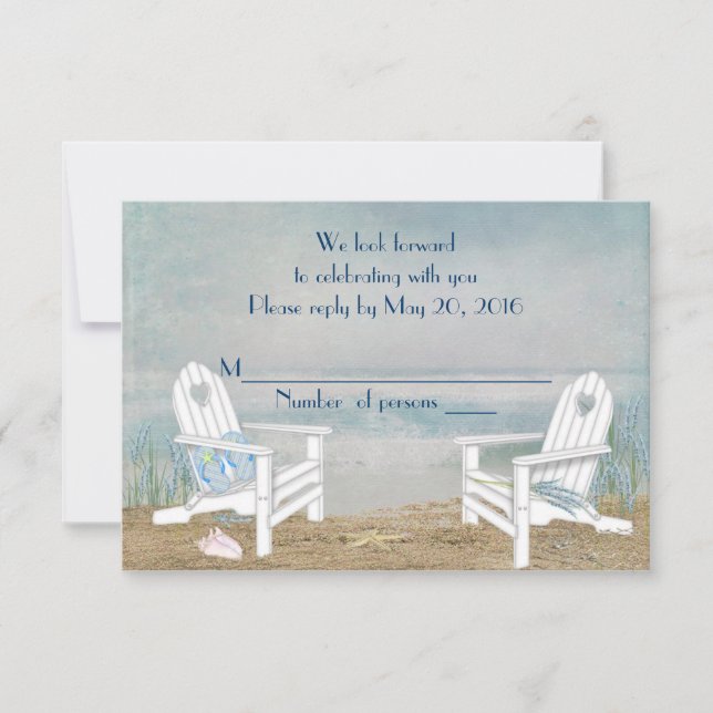 Beach Wedding UAWG RSVP Karte (Vorderseite)