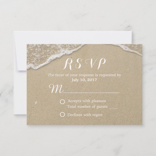 Beach Wedding UAWG RSVP Karte (Vorderseite)