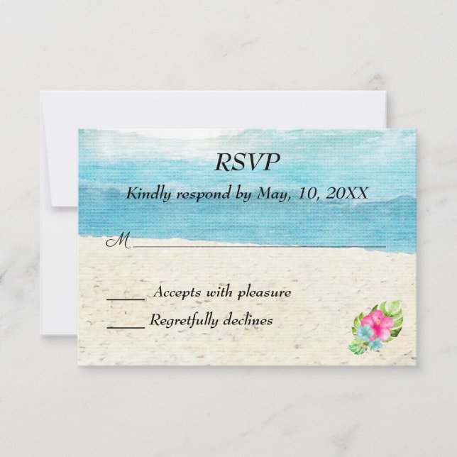 Beach Wedding UAWG RSVP Karte (Vorderseite)