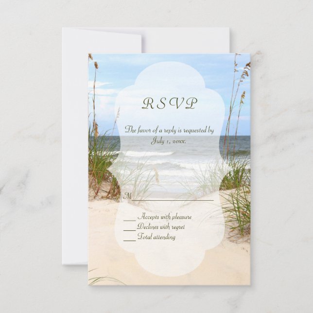 Beach Wedding UAWG s RSVP Karte (Vorderseite)