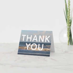 Beach Wedding Vielen Dank an Sie w/ Ocean Waves Fo Dankeskarte