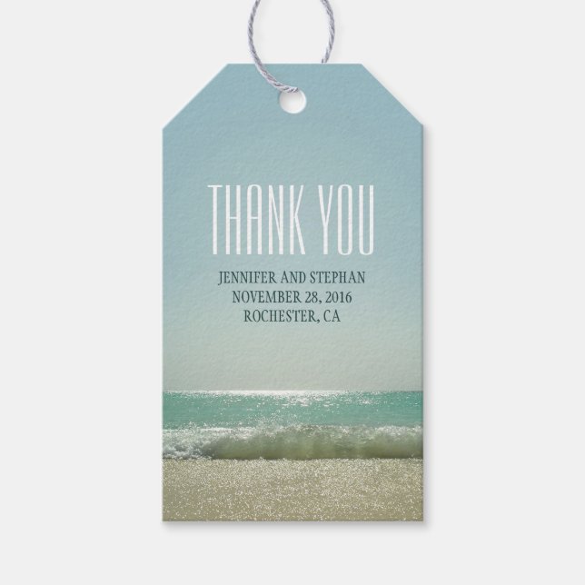 Beach Wedding Vielen Dank Geschenkanhänger (Vorderseite)
