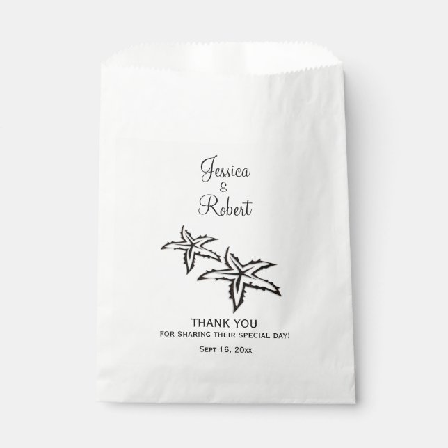 Beach Wedding Vielen Dank Geschenktütchen (Vorderseite)