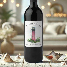 Beach Wedding Wine Bottle Labels Leuchtturm Weinetikett