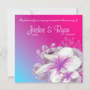 Beach Wedite Plumeria Blume Lila Pink Einladung