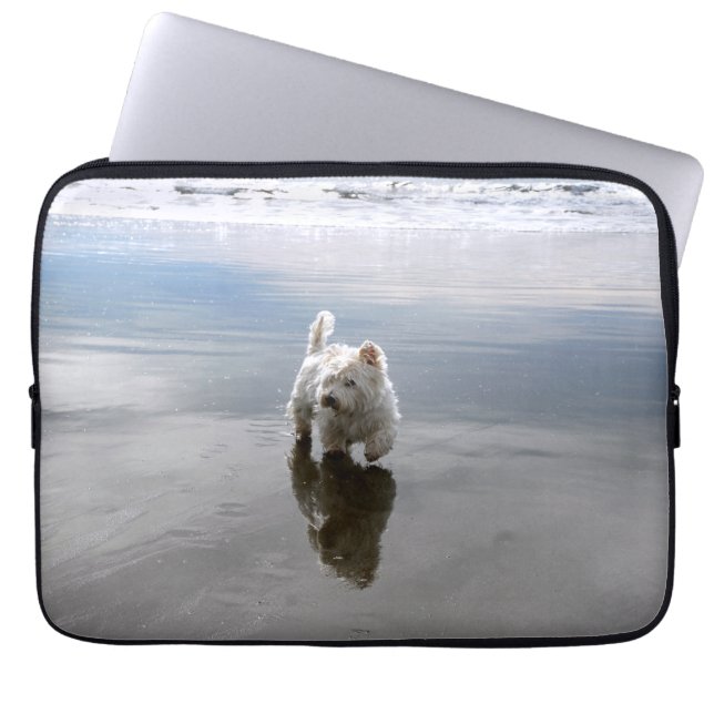 Beach Westie Reflection Foto Electronics Cover (Vorderseite)