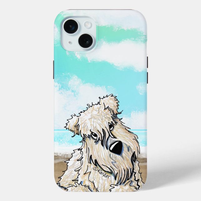 Beach Wheaten Terrier iPhone Case (Rückseite)