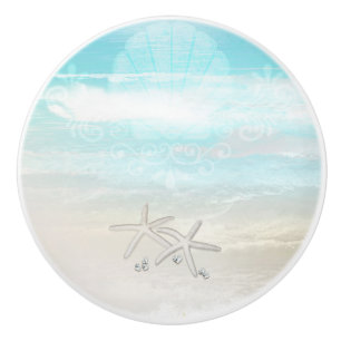 Beach White Starfish Eleganter Sommer-Chic Tropica Keramikknauf