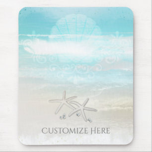 Beach White Starfish Eleganter Sommer-Chic Tropica Mousepad