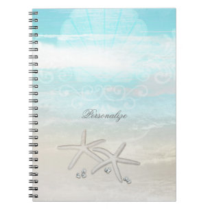 Beach White Starfish Eleganter Sommer-Chic Tropica Notizblock