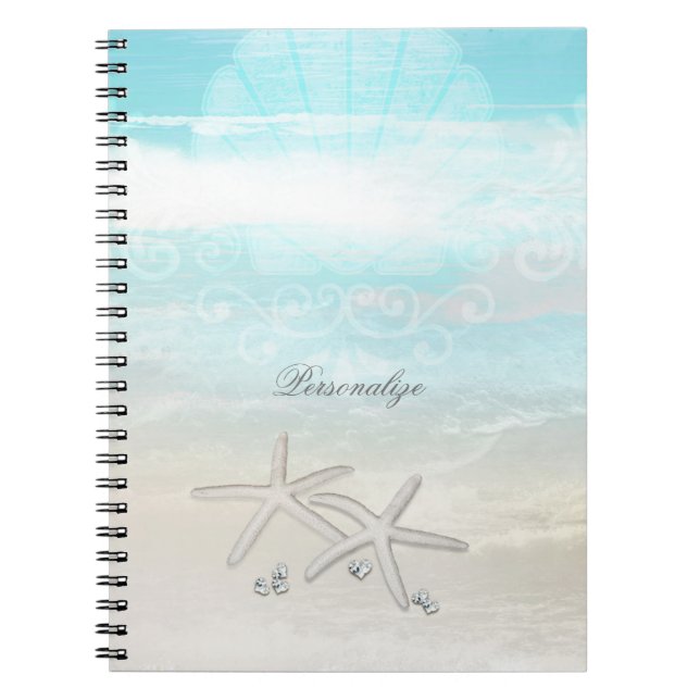 Beach White Starfish Eleganter Sommer-Chic Tropica Notizblock (Vorderseite)