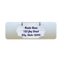 Beach White Wood Sign Einladung Adresse Labels