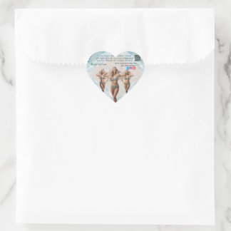Beach Women in Swimwear Branding Boutique Summer Herz-Aufkleber