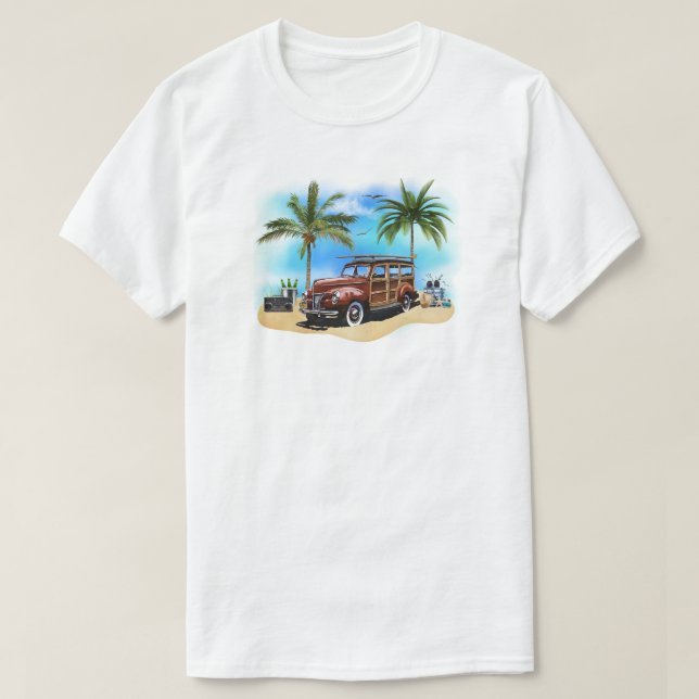 Beach Woody Wagon T - Shirt (Design vorne)
