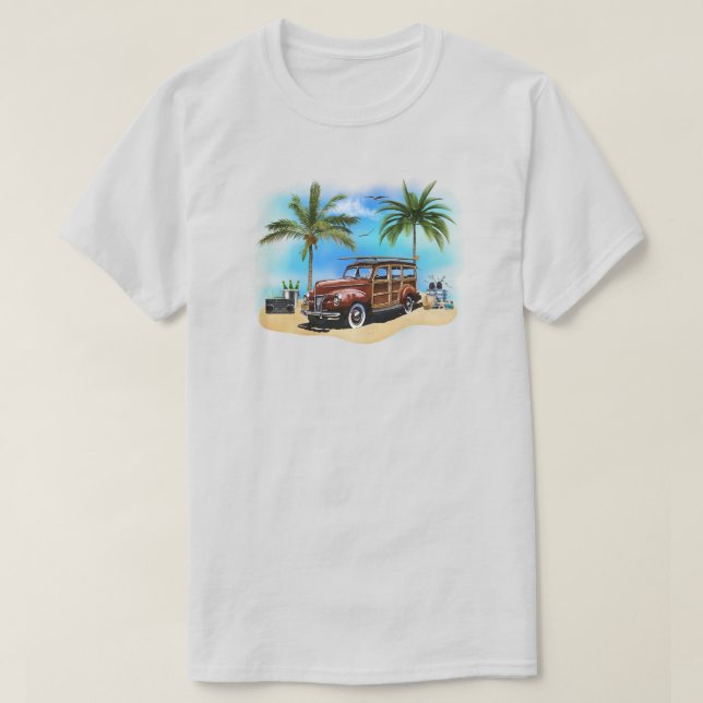 Beach Woody Wagon T - Shirt (Design vorne)
