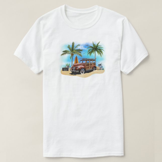 Beach Woody Wagon T - Shirt (Design vorne)