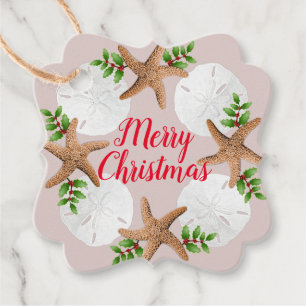Beach Wreath Sand Dollars Starfish Weihnachten Geschenkanhänger