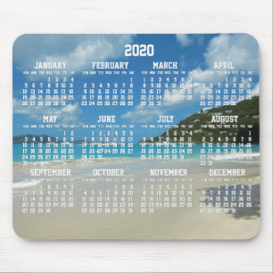 Beach Yearly Calendar 2020 Mouse Pads Mousepad