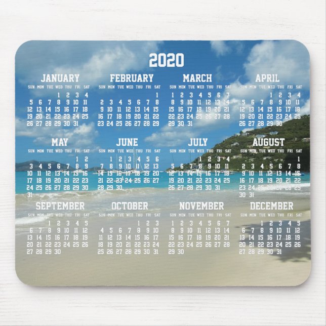 Beach Yearly Calendar 2020 Mouse Pads Mousepad (Vorne)