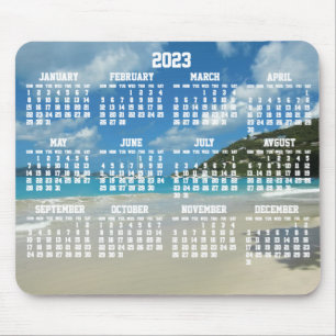 Beach Yearly Calendar 2023 Mouse Pads Mousepad