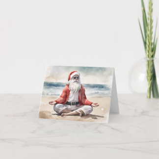 Beach Yoga Relaxter Zen Santa Feiertagskarte