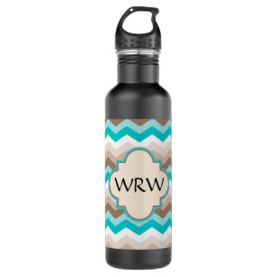 Beach Zickzack Zigzag Monogramm Trinkflasche
