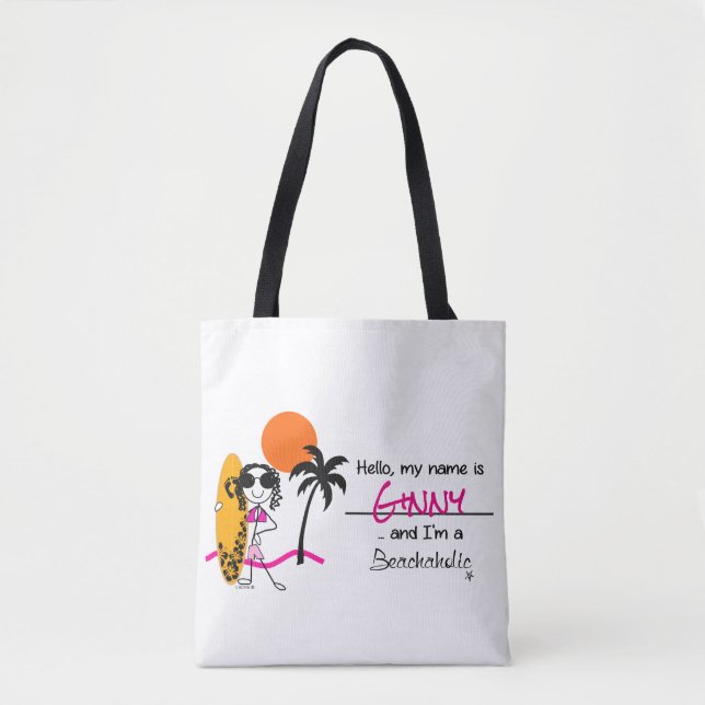 Beachaholic Surfer-Taschen-Strand-Tasche (Vorderseite)