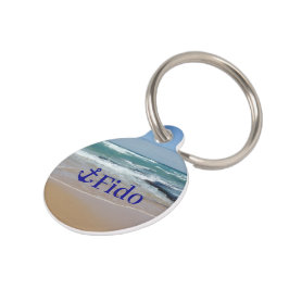 Beachbar Blue Anchor Round Name Pet Tag Haustiermarke