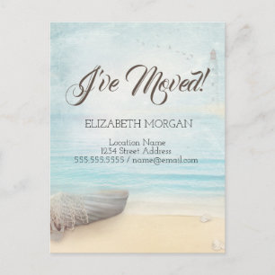 Beachboat Lighthouse Moving Ankündigungspostkarte