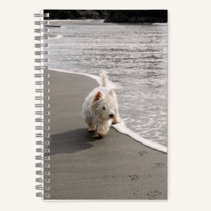Beachcombating Westie Foto 6x8 Notebook Notizbuch