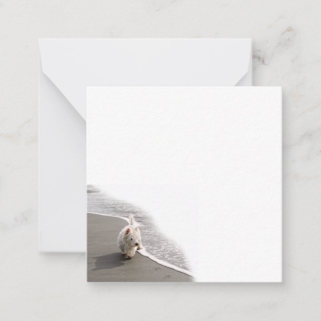 Beachcoming Westie Foto - Flachbildschirm Mitteilungskarte (Vorderseite)