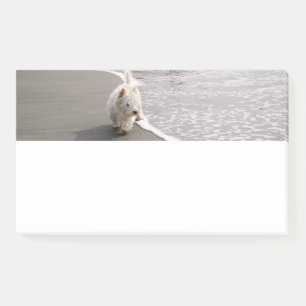 Beachcoming White Westie Dog Foto Stationery Post-it Klebezettel
