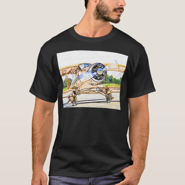 Beachcraft Staggerwing Vintage Flugzeuge T-Shirt (Vorderseite)