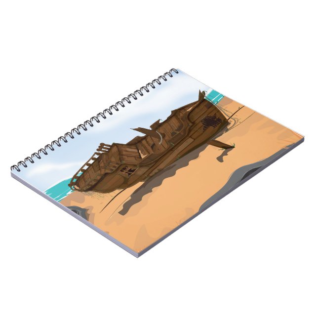 Beached Shipwreck Notizblock (Linke Seite)