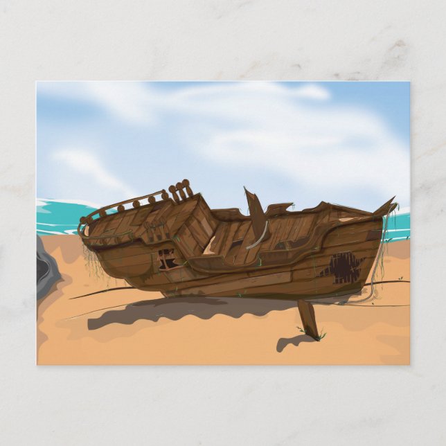 Beached Shipwreck Postkarte (Vorderseite)