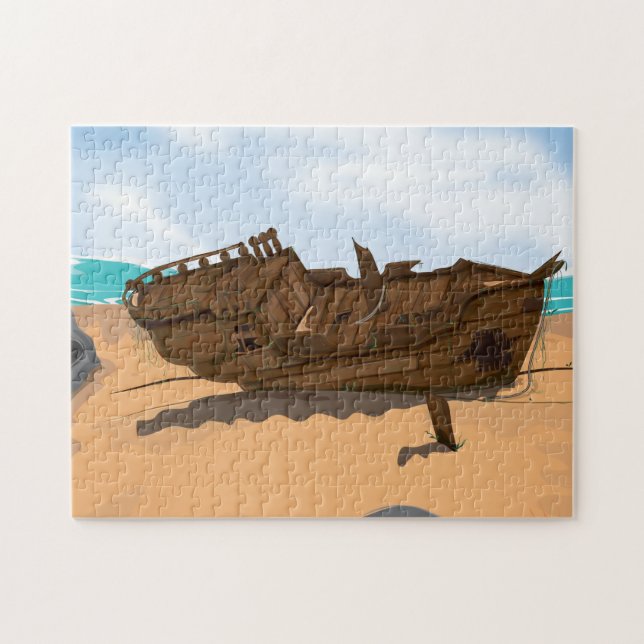 Beached Shipwreck Puzzle (Horizontal)